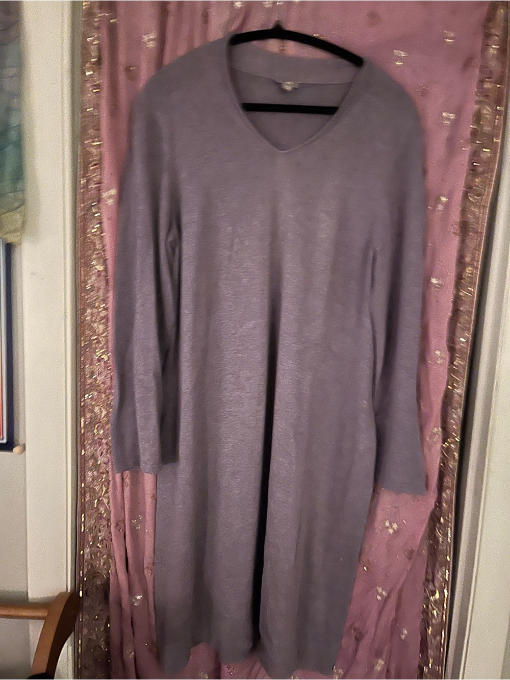 J. Jill Lavender V-Neck Long Sleeve Knit Dress